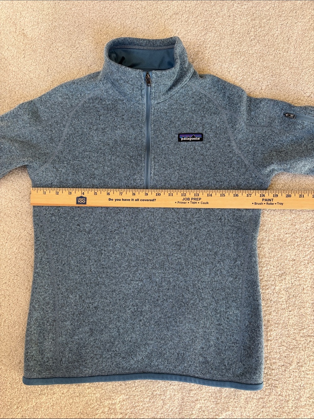 Patagonia Better Sweater 1/4 Zip Rare Heather Blue Pullover Layer Warmth Women S - Picture 8 of 12